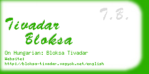 tivadar bloksa business card